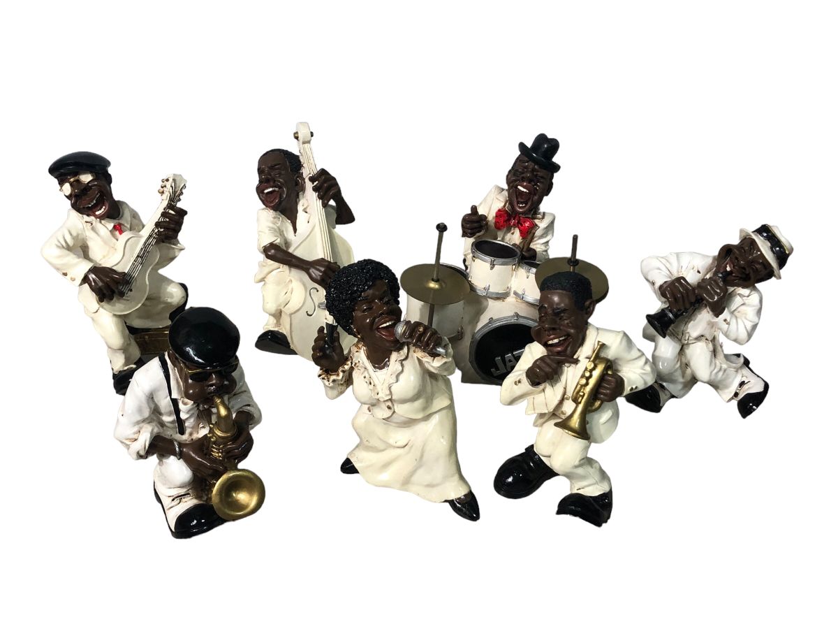 100％本物 Jazz Band 7 Piece Set Antique Figurine Retro Toy Collection その他